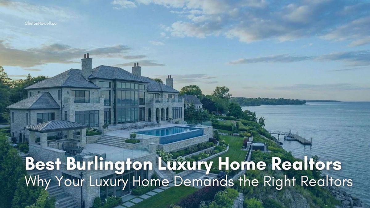 Burlington Luxury Home Realtors - Luxurious mansion with pool and private dock in Burlington with a view of Lake Ontario